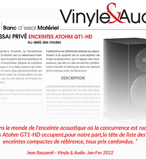 BANC D'ESSAI GT1-HD PAR VINYLE & AUDIO