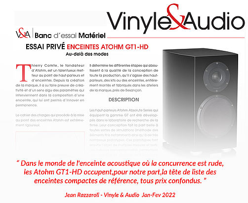 BANC D'ESSAI GT1-HD PAR VINYLE & AUDIO