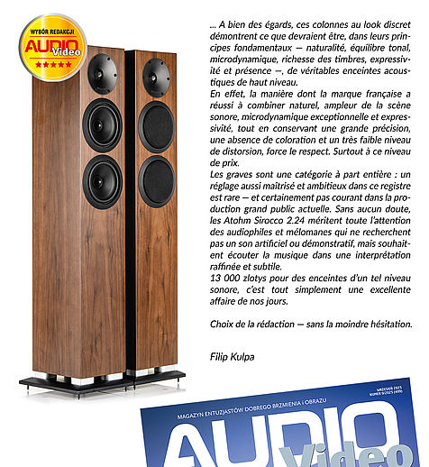 Les SIROCCO 2.24 en banc d'essai en Pologne ( le magazine " AUDIO VIDEO")